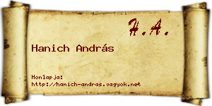 Hanich András névjegykártya