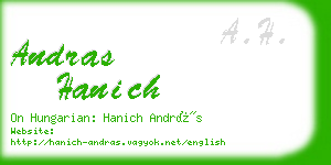 andras hanich business card